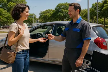 Chaveiro abrindo um carro com ferramentas em Nossa Senhora do Socorro.